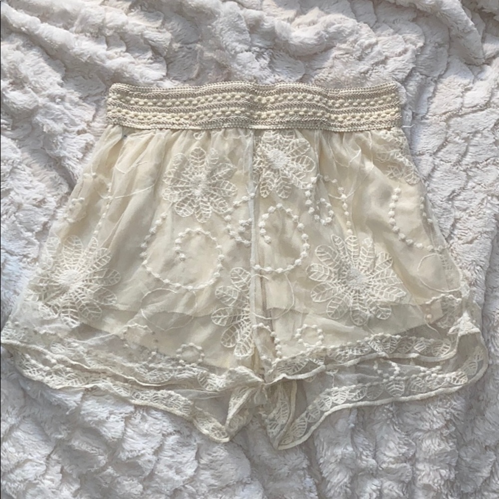 Lace high waist shorts